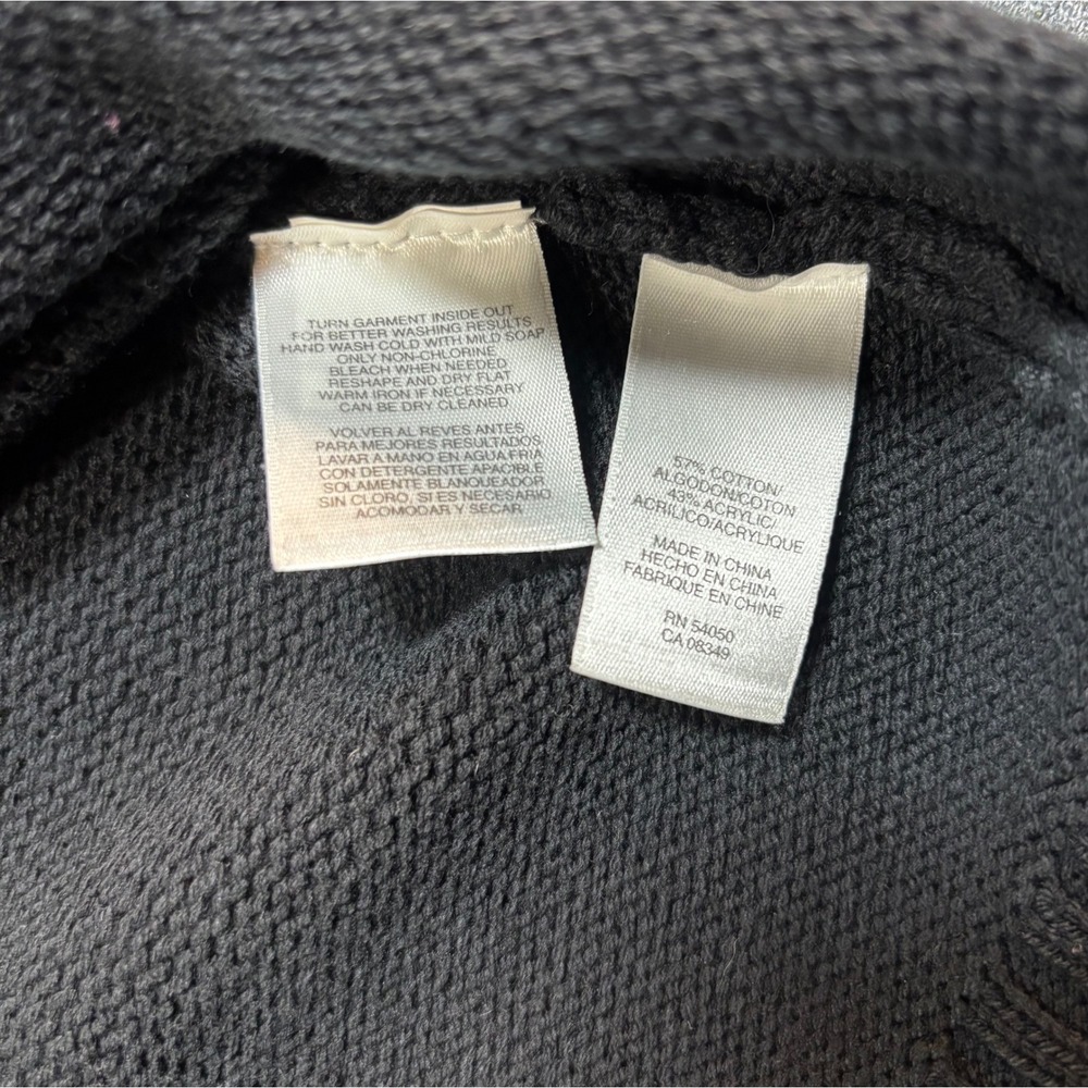 Jones New York Signature Black Shawl Collar Toggle Cardigan Sweater Womens Small - Picture 3 of 6